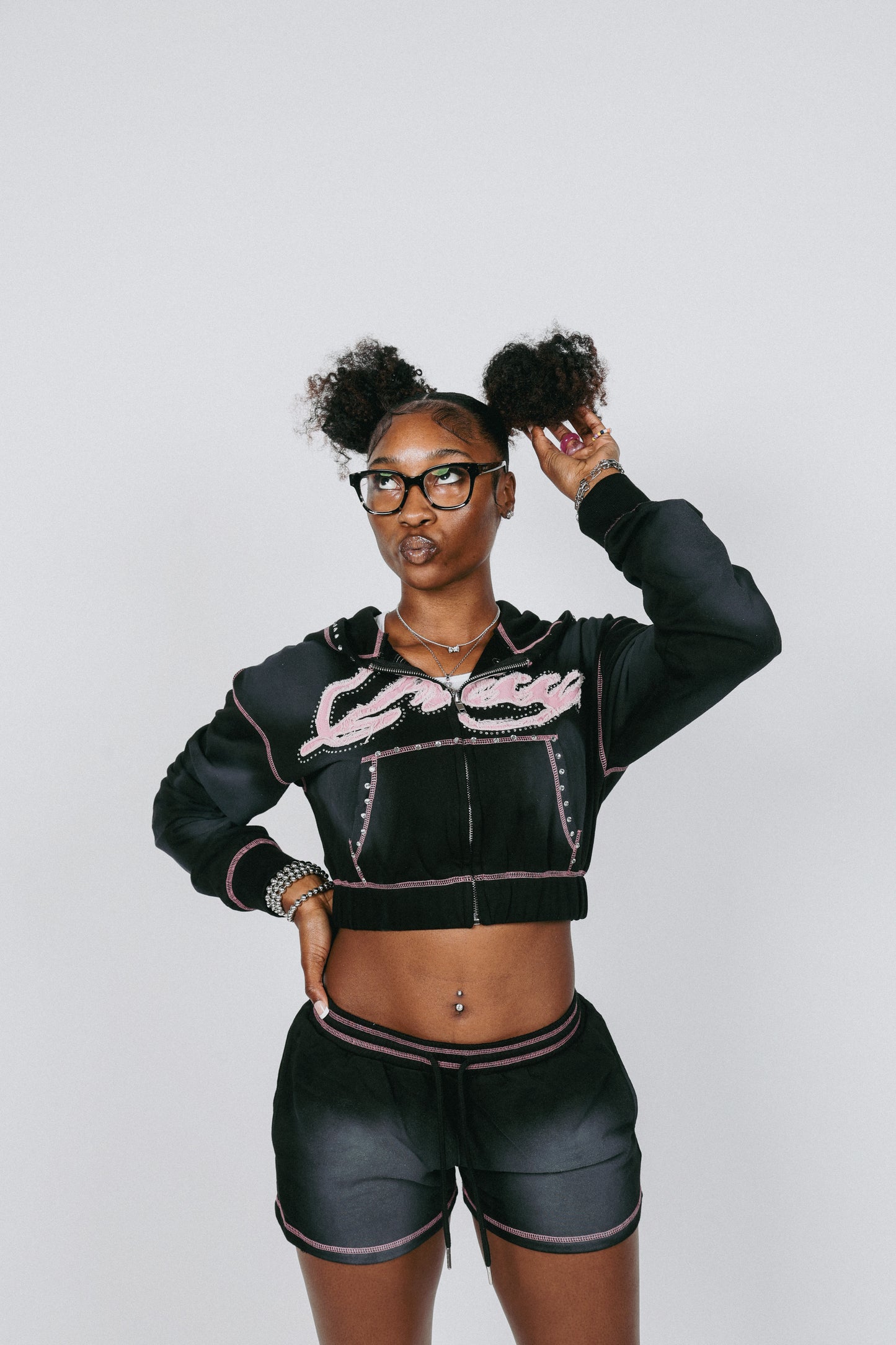 Black Cross-Stitched PRISSY Set