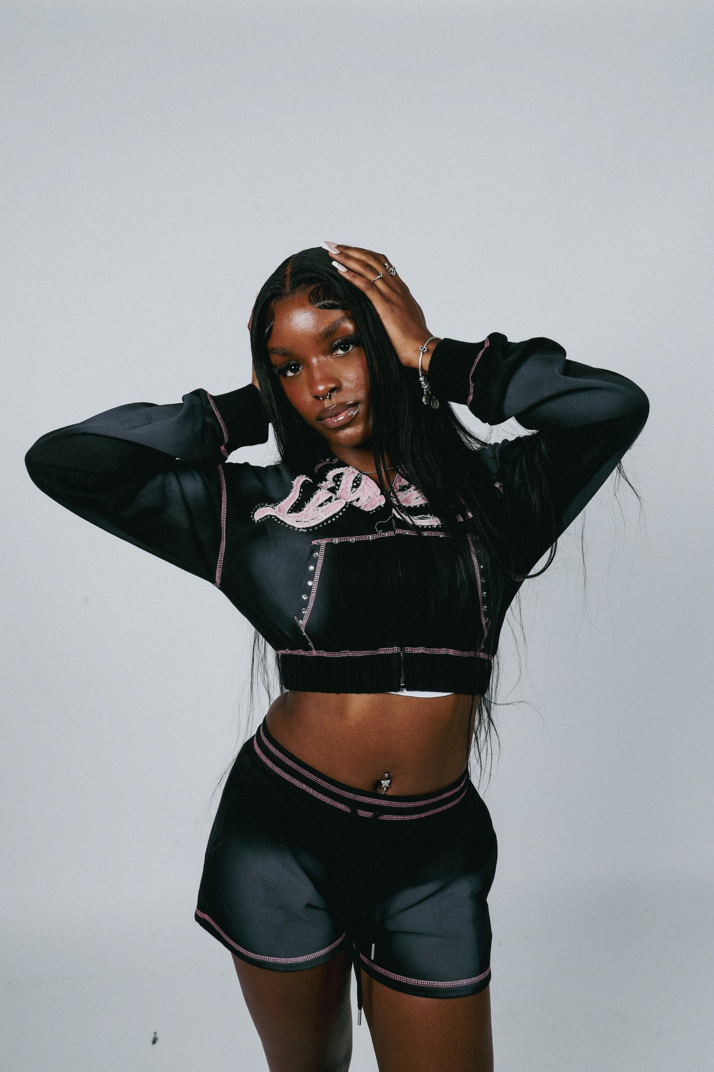 Black Cross-Stitched PRISSY Set