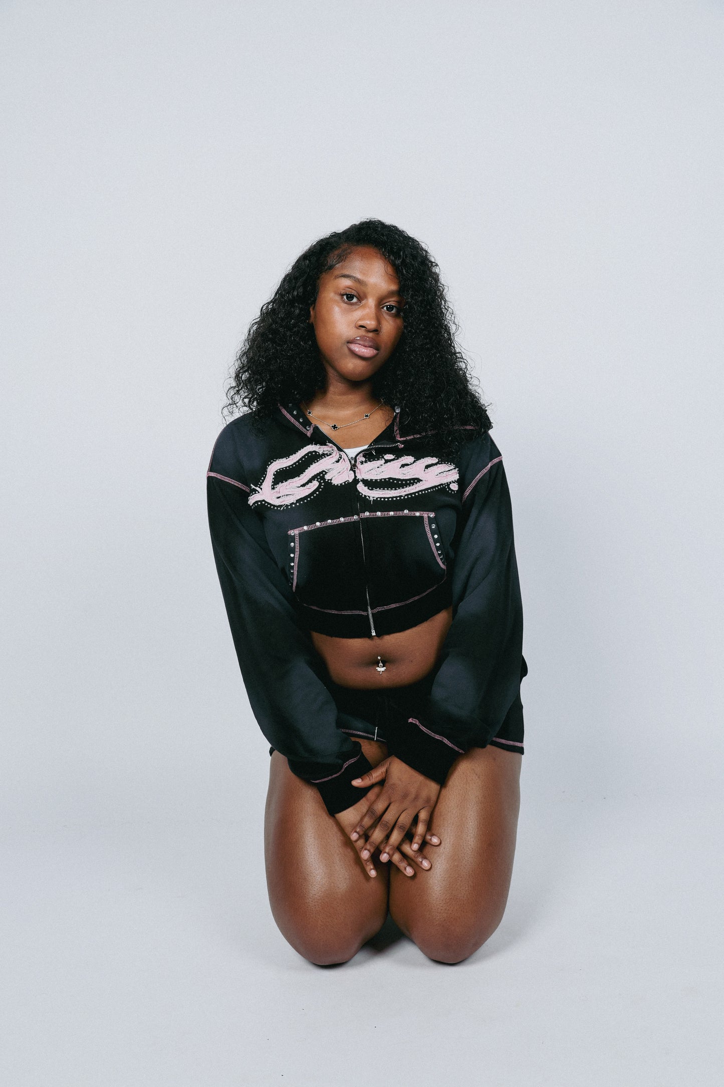 Black Cross-Stitched PRISSY Set